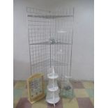 A large corner wire work display stand along with three others and fixings