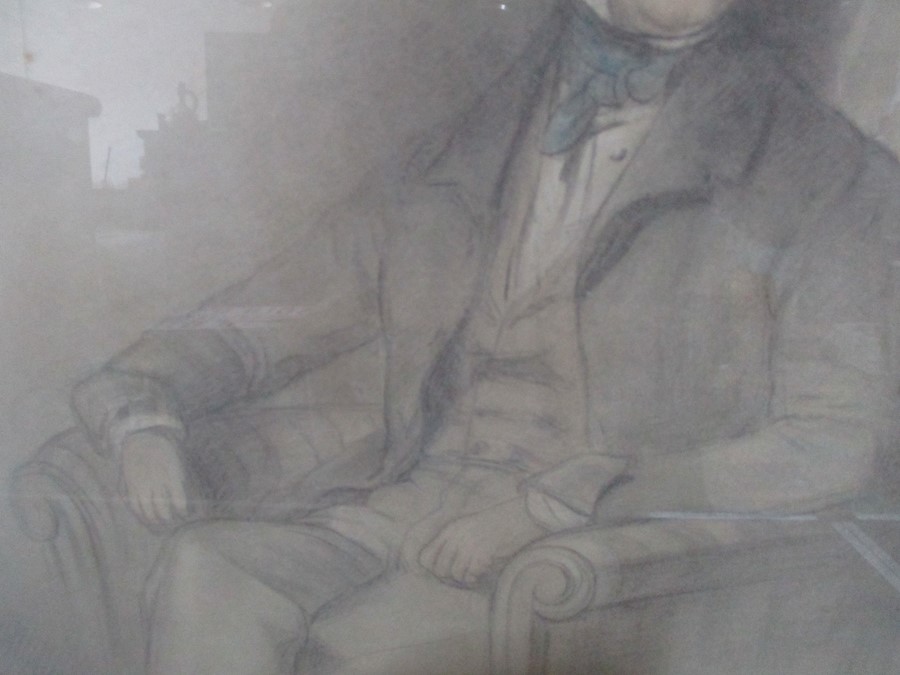 A watercolour portrait of a seated gentleman signed G W Woodley, dated 1846 - Image 4 of 11