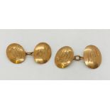 A pair of 9ct rose gold cuff links. Weight 6.2g