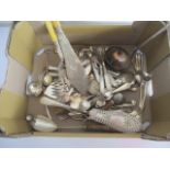 A collection of silver plated cutlery etc.