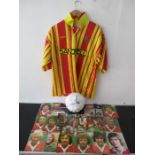 A signed West Bromwich Albion Football Club signed shirt, along with a Charlton Athletic signed