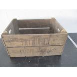 A vintage wooden apple crate - marked Tatworth Fruit Farm, local interest.