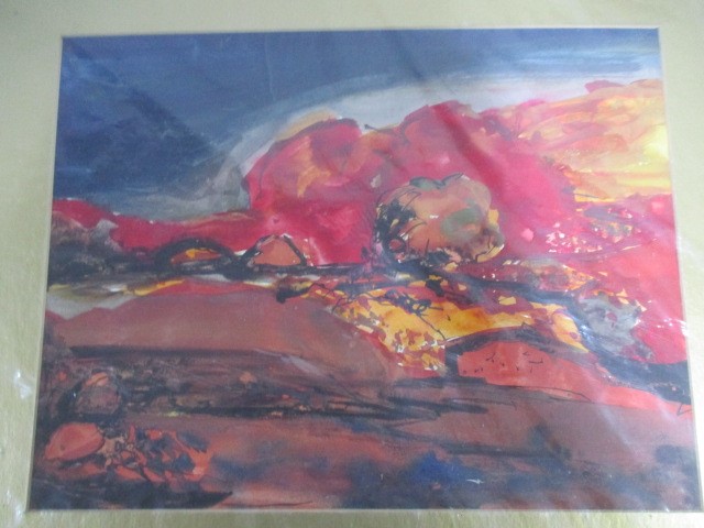 An unsigned watercolour of an impressionist landscape - Image 4 of 4