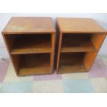 A pair of oak Art Deco bedside cabinets