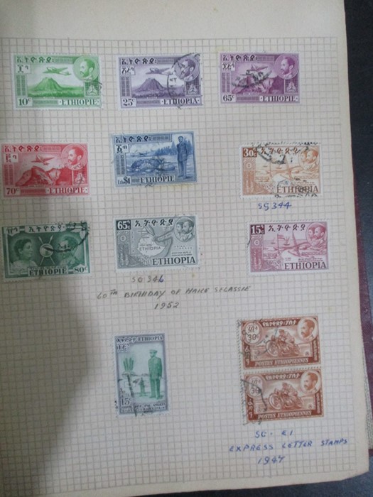 Two albums of stamps from countries including Denmark, Dominican Republic, Ecuador, Estonia, - Image 33 of 48