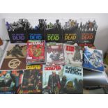 A collection of mainly horror books & comics including The Walking Dead (some signed), I Zombie,