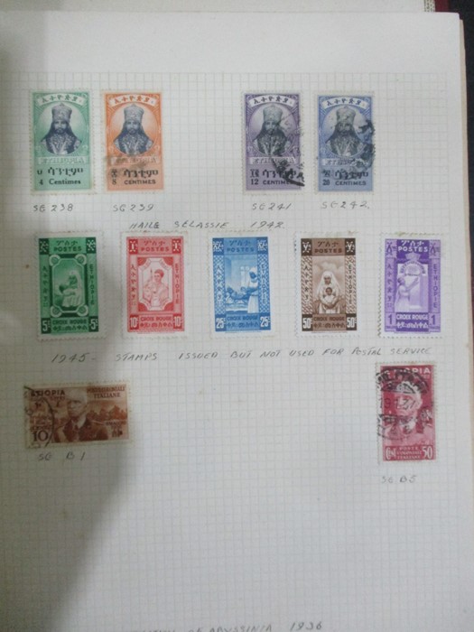Two albums of stamps from countries including Denmark, Dominican Republic, Ecuador, Estonia, - Image 31 of 48
