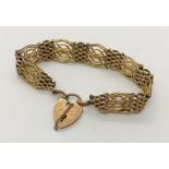 A 9ct gold gate bracelet, weight 17.2g