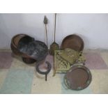 A collection of various copper and brass items