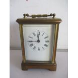 A brass carriage clock