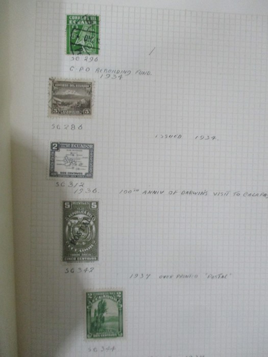 Two albums of stamps from countries including Denmark, Dominican Republic, Ecuador, Estonia, - Image 23 of 48