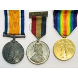 Two WW1 medals along with an Edward VII commemorative medallion - medals awarded to 6373 Private C J