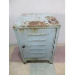 A vintage single industrial locker