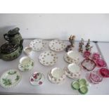 An assortment of China, glassware, ornaments etc.