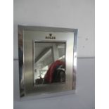 A Rolex easel shop counter mirror, 39 cm x 33 cm