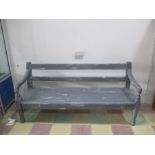 Wooden painted garden bench. A/F
