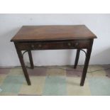 A Georgian mahogany low boy table with single drawer.
