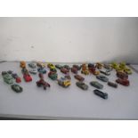 A collection of die cast Matchbox vehicles.