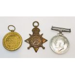 A set of three WW1 medals awarded to 33892 Sjt H Roberts, Royal Artillery