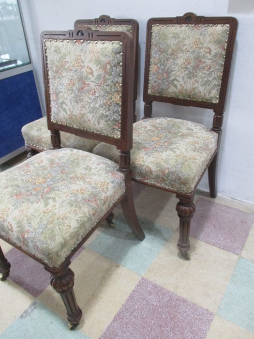 A set of three Victorian dining chairs - Image 2 of 5