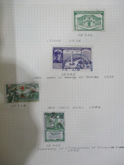Two albums of stamps from countries including Denmark, Dominican Republic, Ecuador, Estonia, - Image 19 of 48