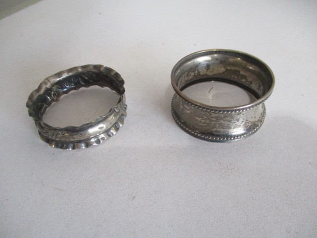 A collection of silver plated items along with two silver napkin rings - Image 10 of 12