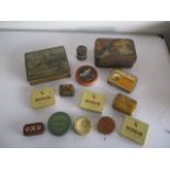 An assortment of vintage tins