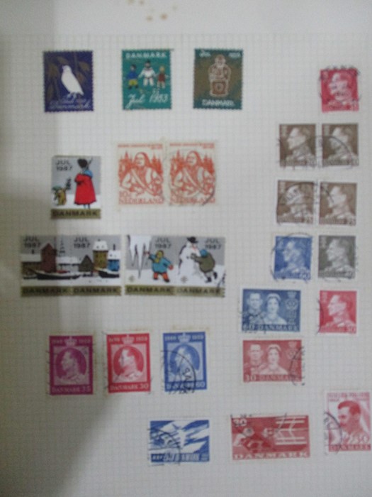 Two albums of stamps from countries including Denmark, Dominican Republic, Ecuador, Estonia, - Image 17 of 48