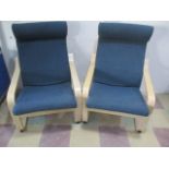 A pair of beech framed Poang chairs