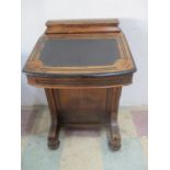 A Victorian walnut veneered Davenport A/F