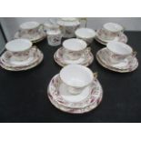 A Crown Derby part tea set "Princess" pattern- 1 cup A/F