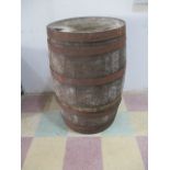 A large coopered barrel