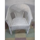 A white painted wicker chair- A/F
