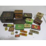 A collection of various vintage tins