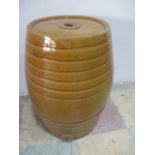A "honey" glazed pottery barrel by F Melsom, Bristol, height 56cm