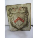 An oil painting of a family crest - A/F