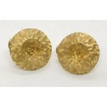 A pair of 18ct gold clip on earrings, weight 6.9g
