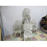 A set of four garden chairs and matching table (table diameter 68cm)