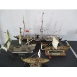 Four models of fighting ships A/F