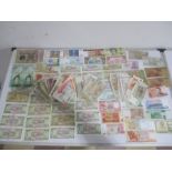 A collection of worldwide bank notes