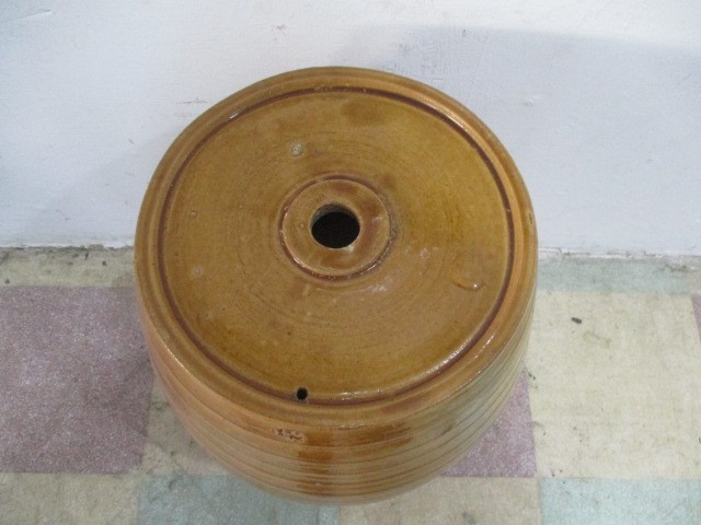 A "honey" glazed pottery barrel by F Melsom, Bristol, height 56cm - Image 2 of 5