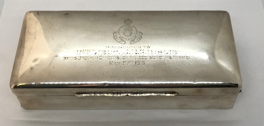 A hallmarked silver cigarette case