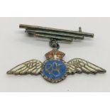 A sterling silver RAF sweetheart brooch