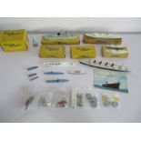 A collection of various Tri -Ang Minic Ships (some boxed) and accessories, including RMS