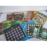 A collection of football programmes, Esso medallions, coin collections etc.