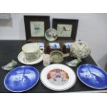 A collection of china, watercolours etc. including Villeroy & Boch and Royal Copenhagen etc.