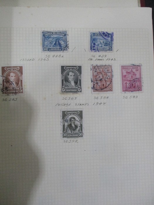 Two albums of stamps from countries including Denmark, Dominican Republic, Ecuador, Estonia, - Image 26 of 48