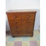 A Victorian chest of five drawers