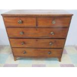 A Georgian mahogany chest of five drawers