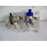 A collection of various chemist jars